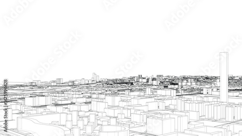 Futuristic Cityscape Blueprint