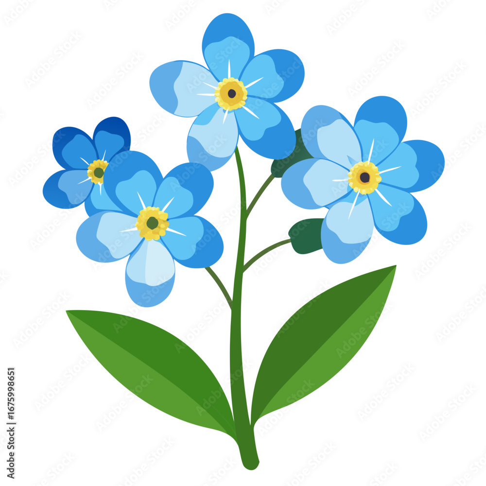Obraz premium blue flowers isolated on white background