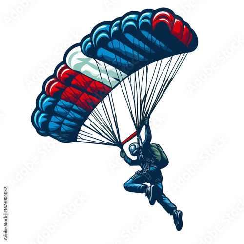 vector illustration of a skydiver