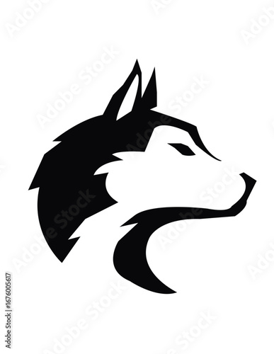 wolf vector illustration white and black