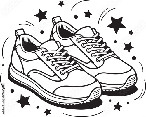 Sport shoes vector illustration on white background
