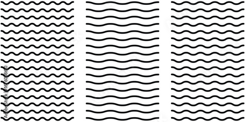 Cuadro en lienzo water line icon various wave logo set
