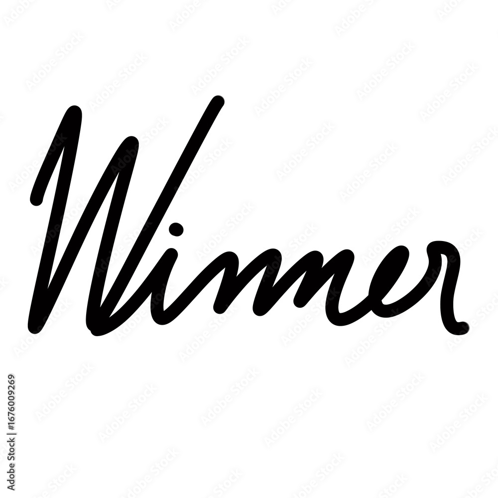 Obraz premium winner lettering hand writing motivation inspriration english cheerful good emotion 