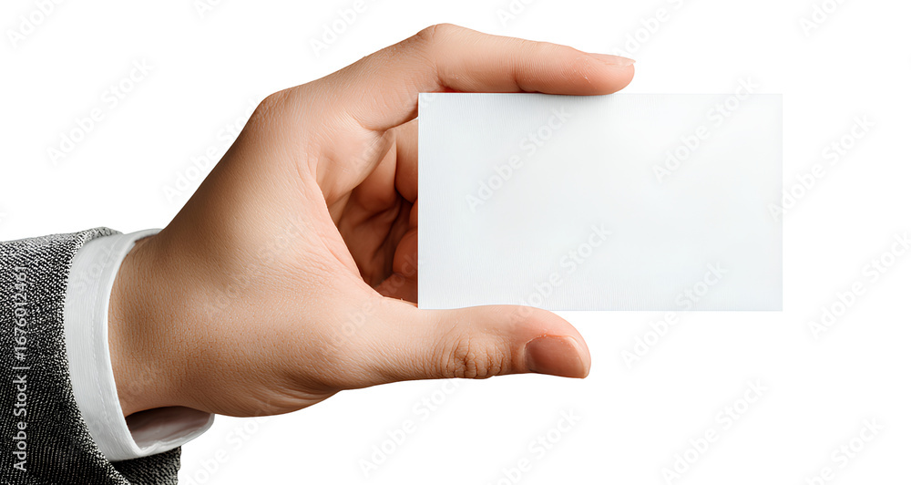 Obraz premium hand holding a blank card, transparent background, png file