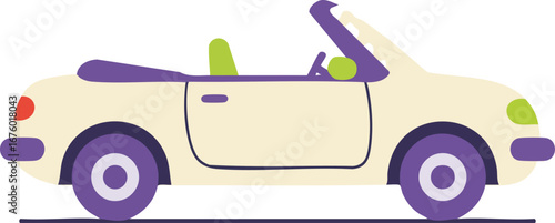 Cream convertible car open top stylish vehicle side view