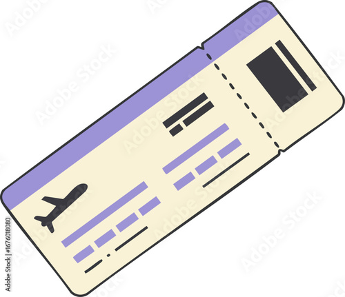 Airplane ticket flight pass boarding travel document journey