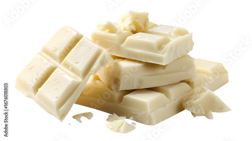 Delicious White Chocolate Bar Pieces Stacked