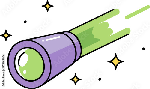 Comet Monocular Space Observation Celestial Discovery Icon