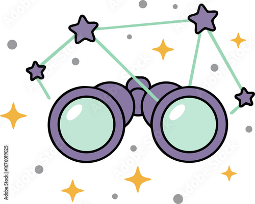 Constellation Binoculars Stargazing Astronomy Night Sky Icon