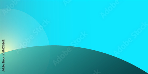 The sun has set.Abstract modern light blue motion curves element on blue background. Vector illustration with horizontal layout