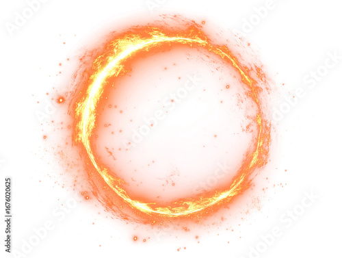 Vibrant red and orange cosmic energy ball with a luminous halo