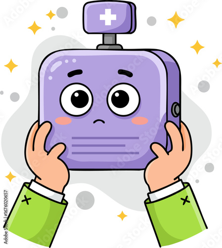 Hygiene and Medical Disinfection with Sad Dispenser