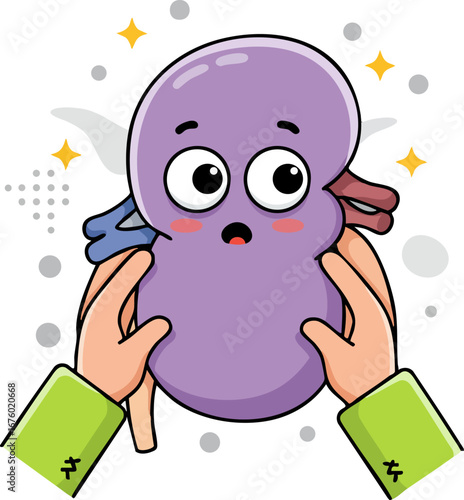 Kidney Health and Renal Function with Surprised Expression