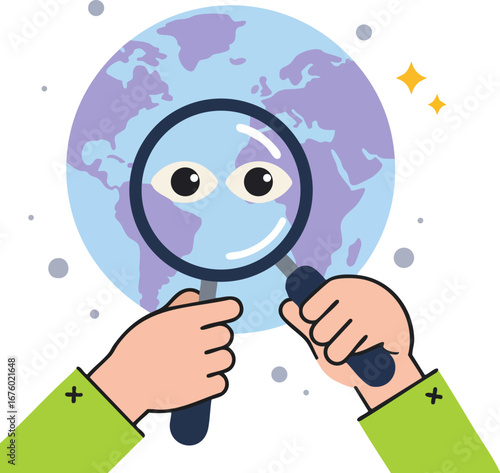 Global Search and Earth Exploration with Magnifying Glass