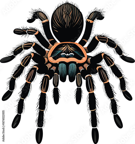 Cute cartoon a illustrator vector tarantula