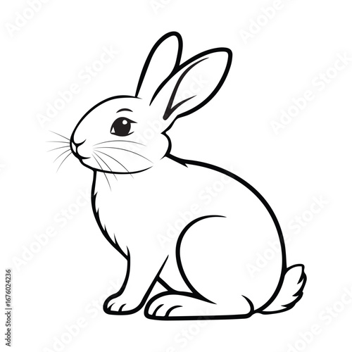 Cute rabbit coloring book free vector