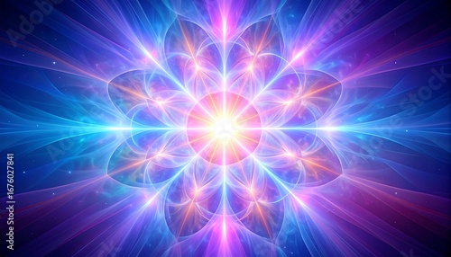 Abstract fractal design with radiant colors