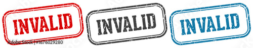 invalid stamp. invalid rectangular stamp set isolated on white background