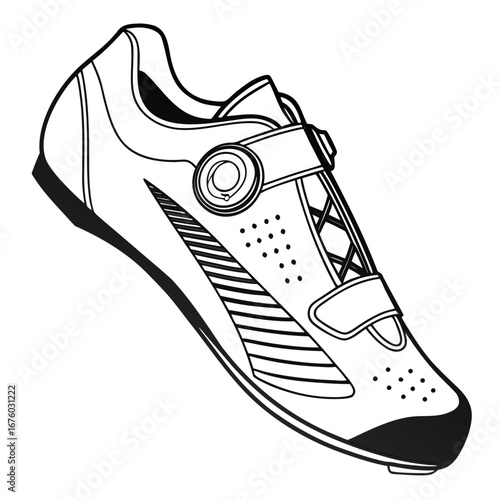 black and white cycling shoe clip art preview