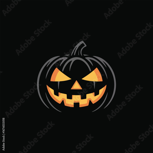 halloween pumpkin on black background