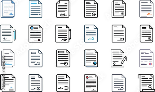 Bundle Document Contract Icon – Legal Agreement, Business Paperwork, Official Document Vector Symbol on White Background