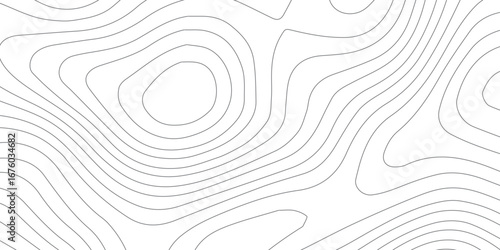 White contour line seamless pattern on black, abstract stylized mountain relief, detailed topographic map with geographic elevation, texture, and paper-like background