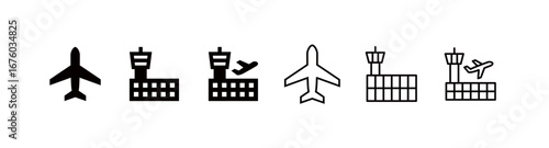 Airport & Airplane Icons, Overseas Travel & Business Trip Icons