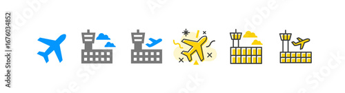 Airport & Airplane Icons, Overseas Travel & Business Trip Icons