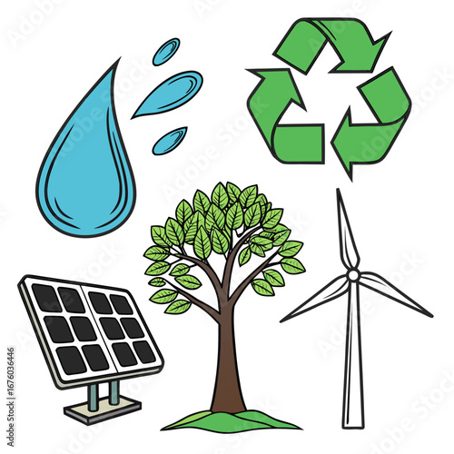 ecology icons set