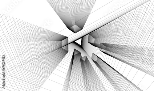 Architectural building vector 3d illustration 