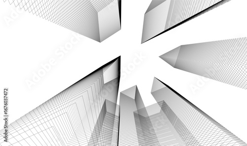 Architectural building vector 3d illustration 