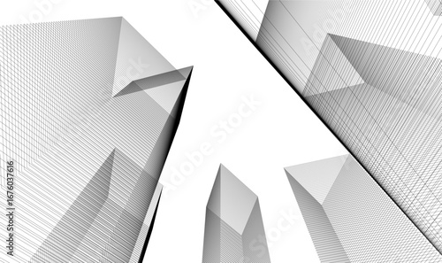 Architectural building vector 3d illustration 