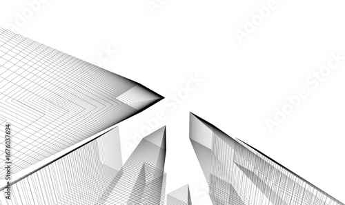 Architectural building vector 3d illustration 