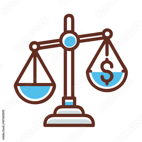 3d rendering of gold scales of justice, a symbol of law and balance, isolated on a white background