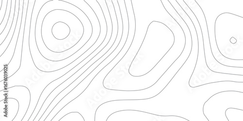 Abstract seamless contour map with white topographic lines on black, showing stylized mountain relief, elevation levels, geographic map details, and paper texture finish.