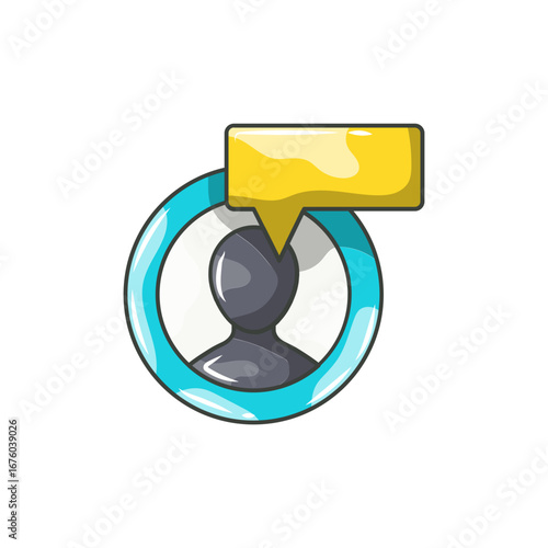 Message Icon, User Chat Outline for Communication Apps