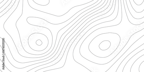Stylized mountain topography seamless background with white contour lines, black abstract pattern highlighting geographic elevations and textured map paper effect.