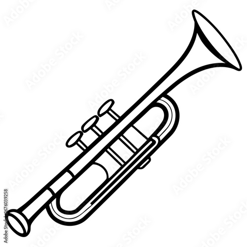 Trumpet Line Art Vector Illustration