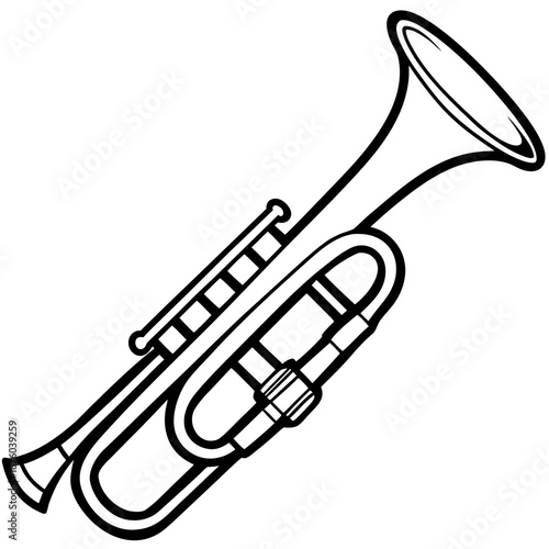 Trumpet Line Art Vector Illustration