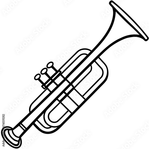 Trumpet Line Art Vector Illustration
