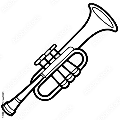Trumpet Line Art Vector Illustration