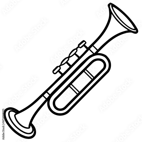 Trumpet Line Art Vector Illustration