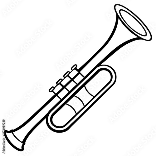 Trumpet Line Art Vector Illustration