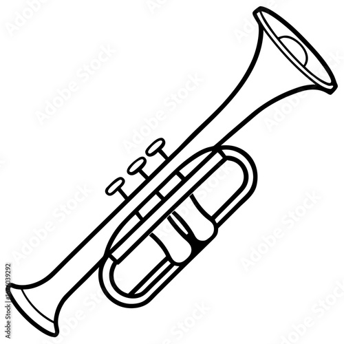 Trumpet Line Art Vector Illustration