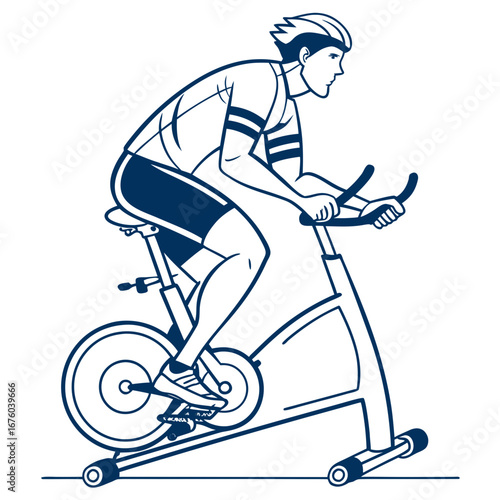 Senior man on a scooter cartoon illustration with a happy expression