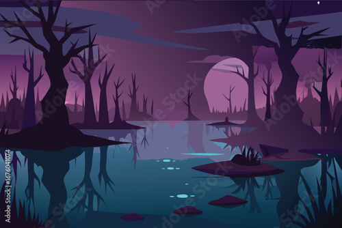 halloween night landscape