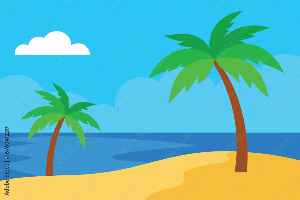 Obraz premium tropical beach with palm trees