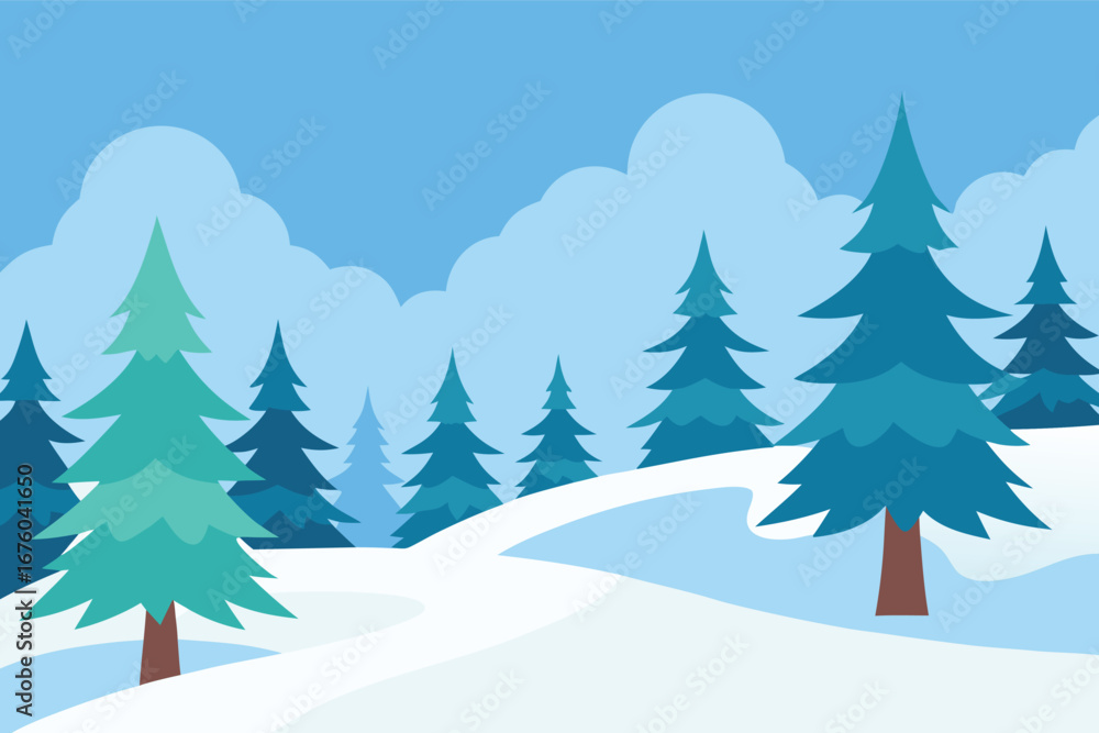 Fototapeta premium winter forest landscape
