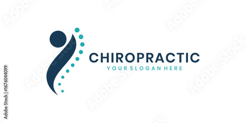 Chiropractic care logo with human spine symbol