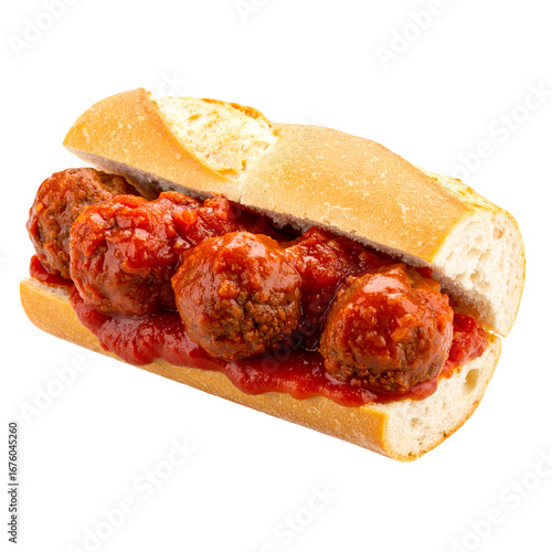 Tasty meatball sub sandwich food photography image